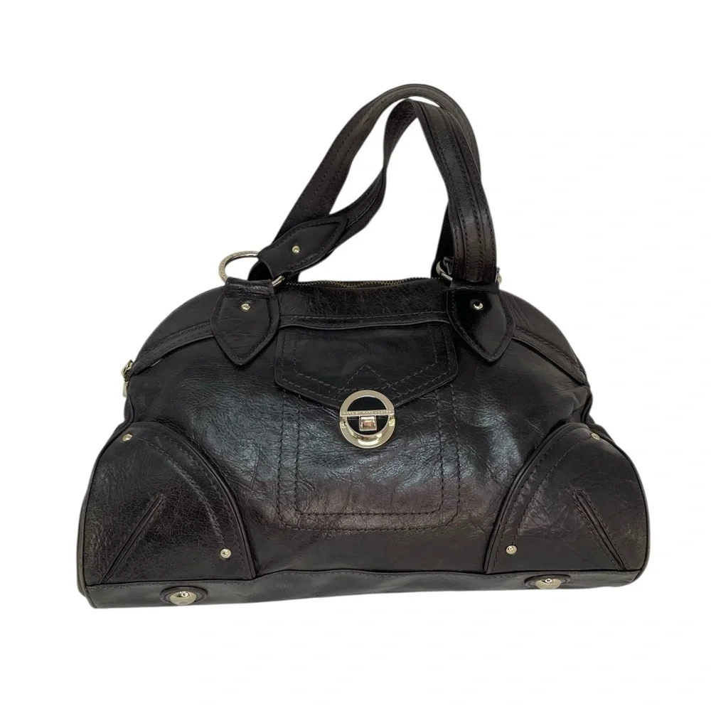 Marc Jacobs Large Vintage Bag Chocolate Brown Leather 3 Compartment Satchel